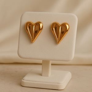 Golden Bloom Heart Studs