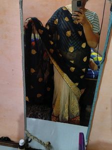 Elegant Black & Gold Saree