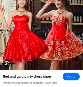 Red & Gold Party Dress