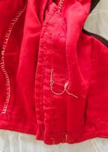 Red Embroidered Saree Blouse