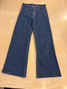 Wide Leg Stretch Denim Jeans