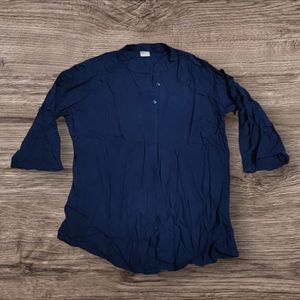 Navy Bell Sleeve Blouse