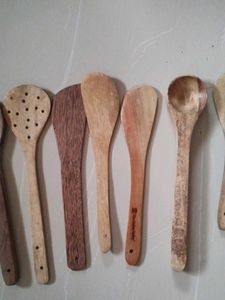 Woodens Spoons With Roti Turner And Cutter