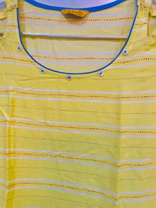 Yellow Printed Kurta