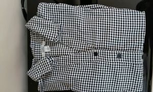 Black and White Checkered Button-Up Shirt