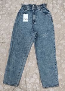 Baggy Acid Wash High Waisted Jeans