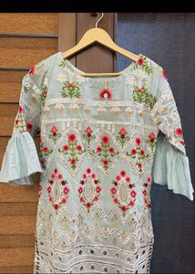 Elegant Embroidered Kurta Pants And Dupatta