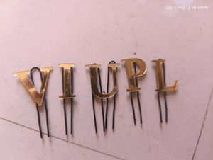 Gold Letter Hair Pins
