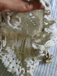 Vintage Crochet Drawstring Pouch