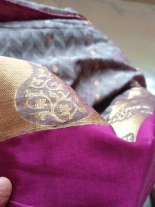 Burgady&amp;Mauve Rich Saree(Fresh Piece)