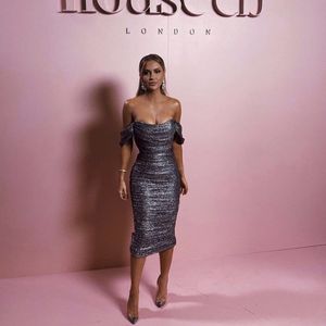 House of CB Carlotta Silver Grey Sparkle Glitter