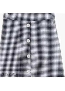 Gingham Ruffle Hem Midi Skirt