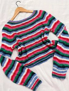B2G2 🎁 Vintage Striped Knit Sweater D