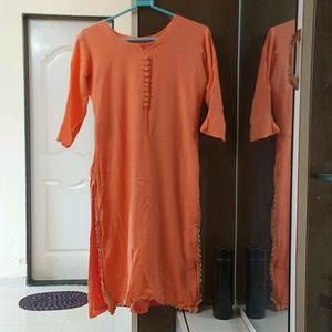 peach kurta plazzo dupatta set