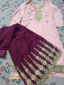 embroided sharara set