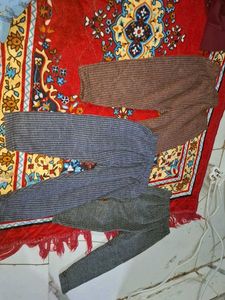 price drop 🔻3 woollen Striped Pants on sale