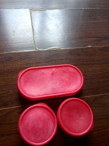 Plastic Tiffin Set Red Colour