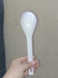 White Melamine Serving Dish with Spoon