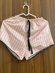 Striped Satin Sleep Shorts