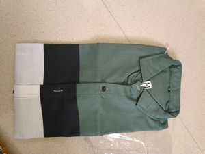 Half Cotton Green Shirt
