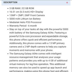 Samsung Galaxy A04e Smartphone