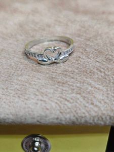 Pure silver ring in heart shape