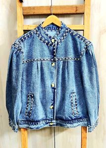 Studded Denim Jacket Size-42