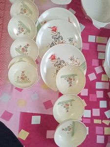 Vintage Melamine Dinnerware Set Plastic Bowl