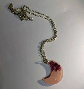 Crescent Moon Resin Necklace