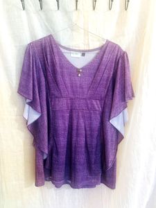 Elegant Purple Tunic Top – Size L – Gently Used