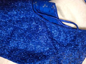 Royal Blue Embroidered Blouse