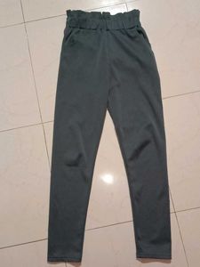 Gray Paperbag Waist Pants