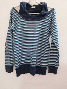 Striped Cold Shoulder Top