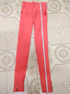 Coral Zippered Pants