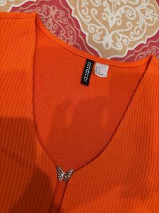 New H&amp;M Butterfly Top