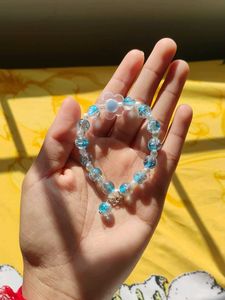 Aqua Beaded Charm Bracelet