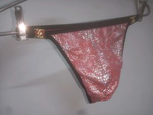 Designer Thong with Logo Detail