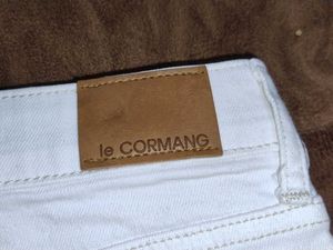 le CORMANG White Raw Hem Jeans