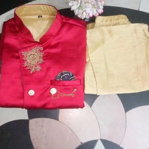 Red Embroidered Sherwani