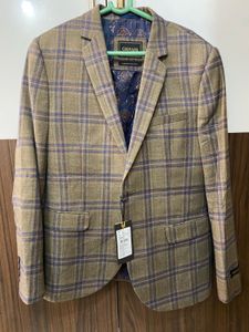 Plaid Blazer Ochre