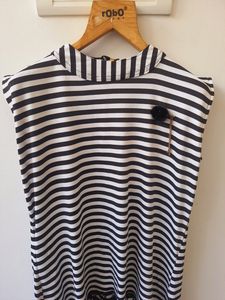 Striped High-Low Dress