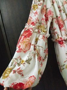 A Puff Balloon Sleeves Off Shoulder Top