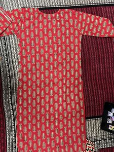Red Printed Kurta Set with pant