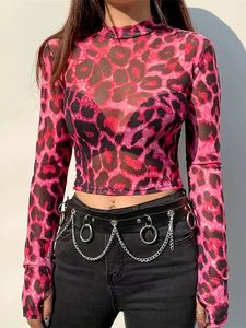 New Look Leopard Print Mesh Top