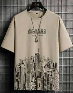 Graphic Print Tee with Necklace