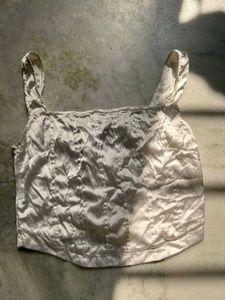 Satin Corset Style Crop Top