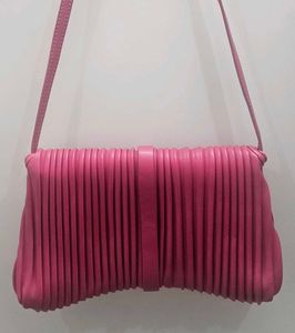Pink Pleated Clutch/Sling