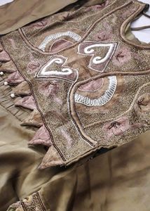 Silk Choli-suit (Mehandi-green Colour) For Women