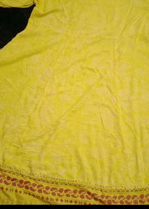 Ethnic Yellow Printed Kurta With Dupatta