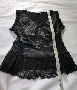 Black Lace Peplum Top Bust 30/32